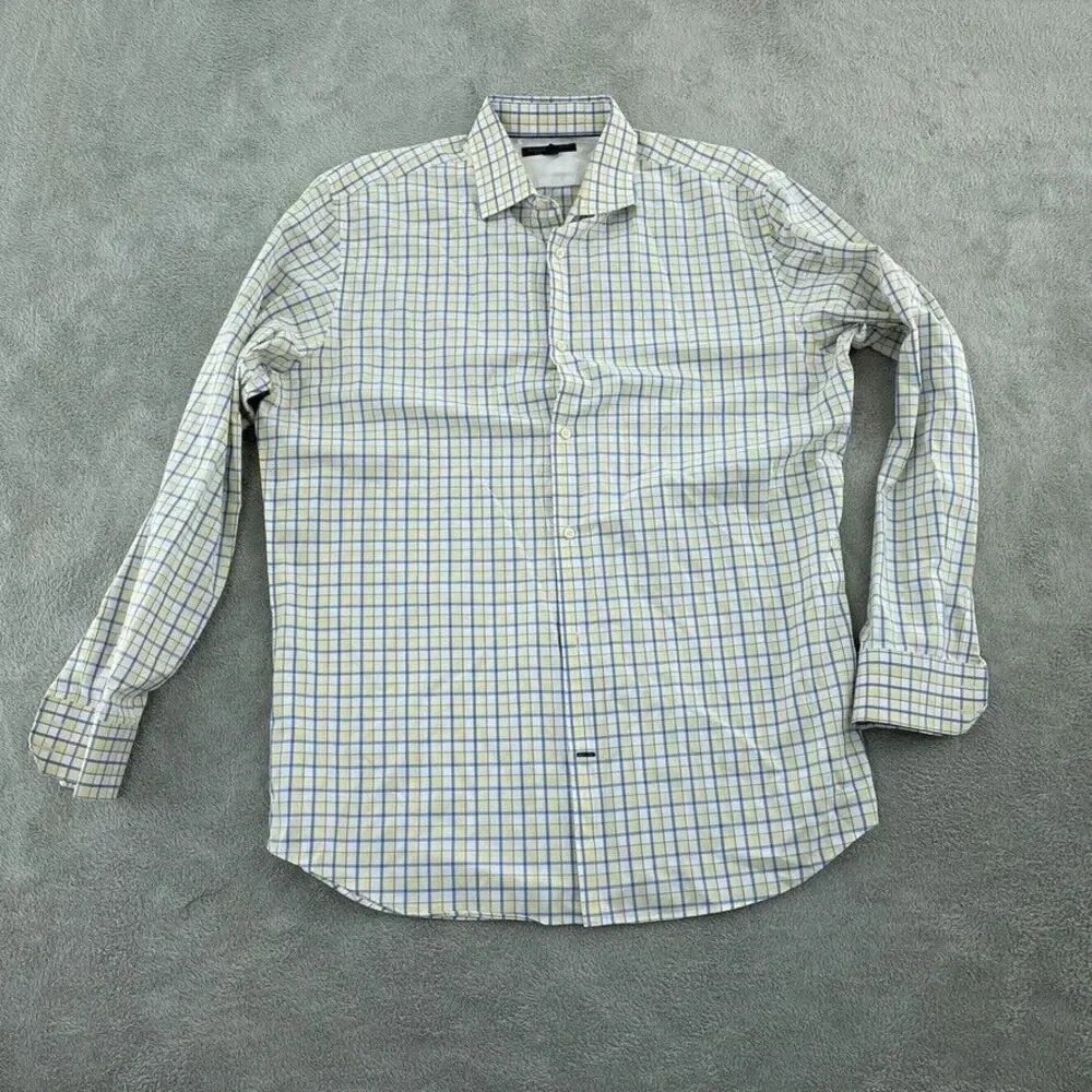Banana Republic Slim Non iron Shirt Long Sleeve Button Down Mens 17 Yellow 1041